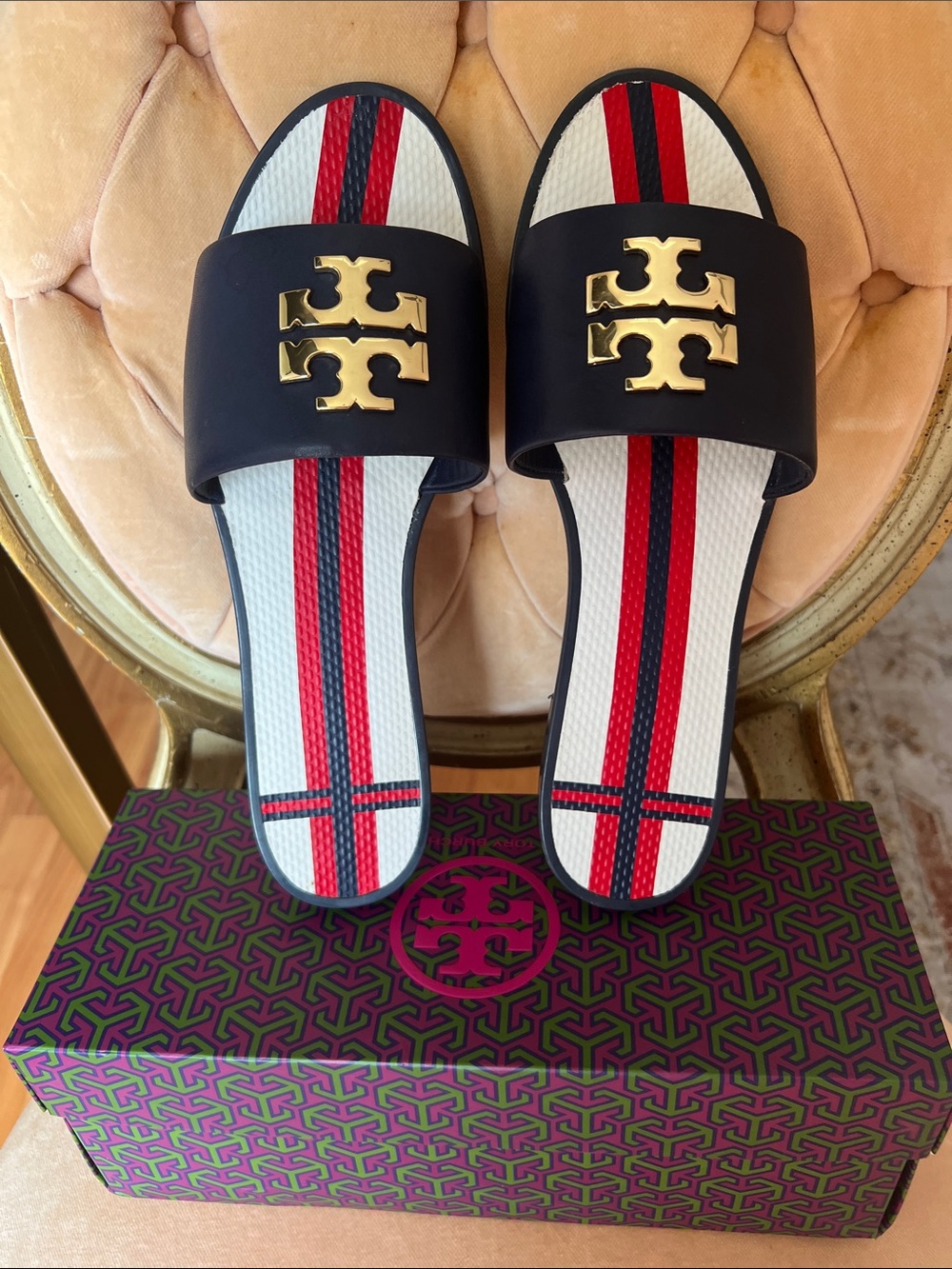 Tory Burch Navy Blue Women's Sandals